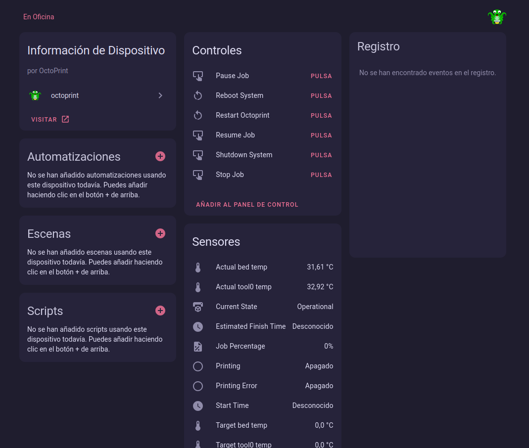 Integrar OctoPrint en Home Assistant